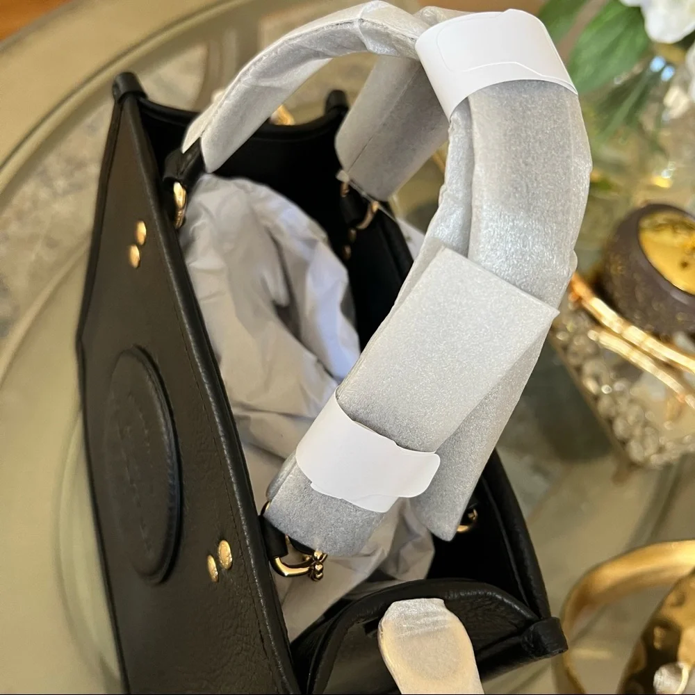 Coach Dempsey Tote 22 With Coach Patch Crossbody Handbag Bag Black - Picture 11 of 12